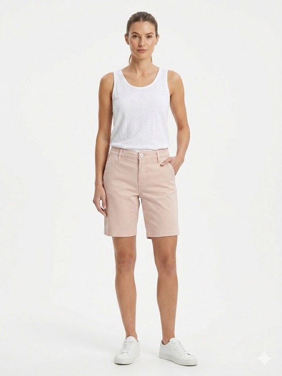 Ag Adriano Goldschmied Pants - AG Adriano Goldschmied Longline Bermuda Shorts in Light Pink